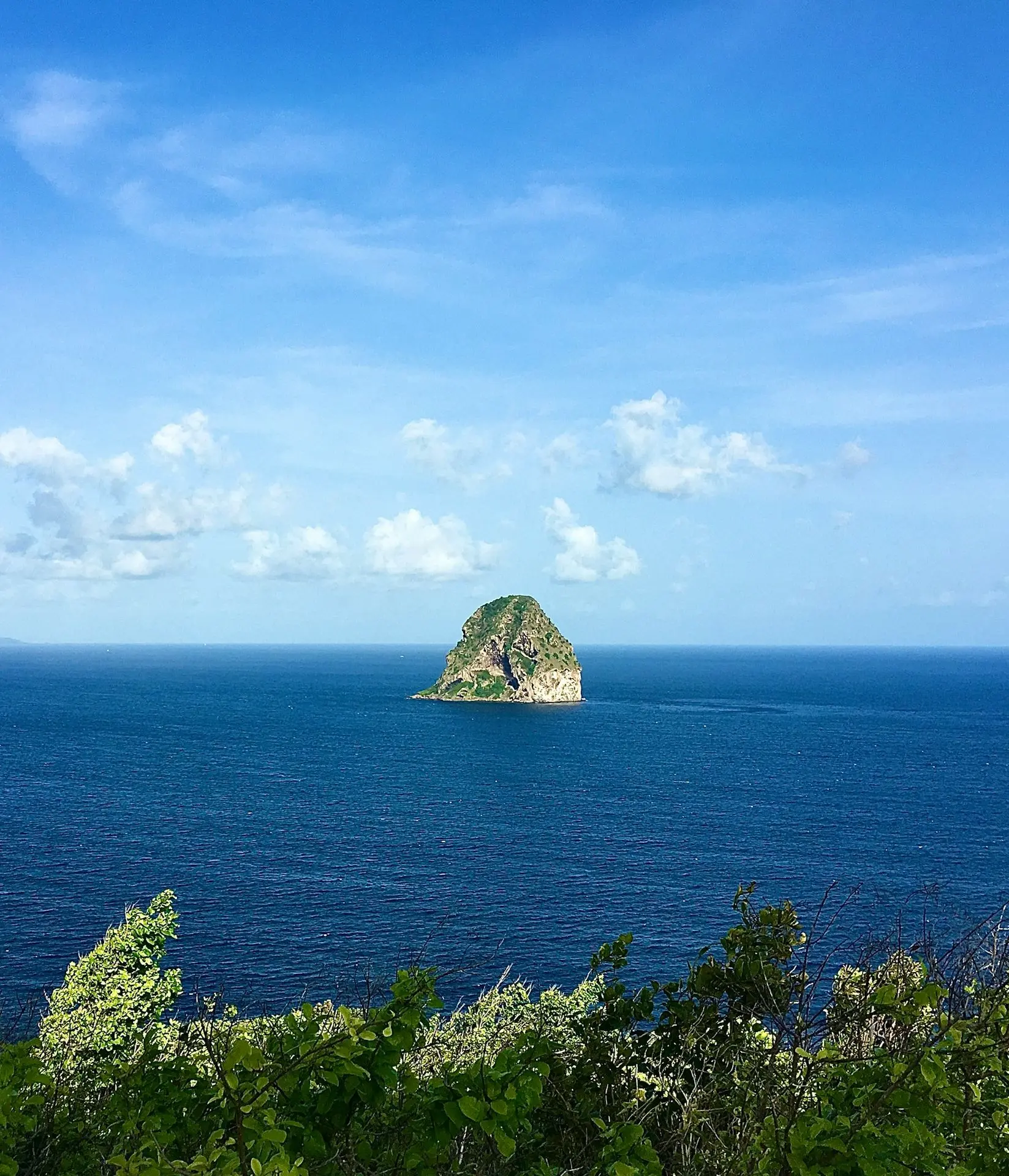 a small island in the middle of the ocean